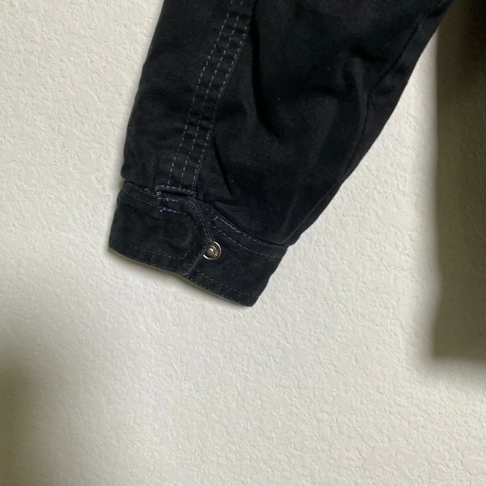 Quiksilver Boys Sherpa Lined Black Denim Bomber Jacket Size‎ 7X Streetwear